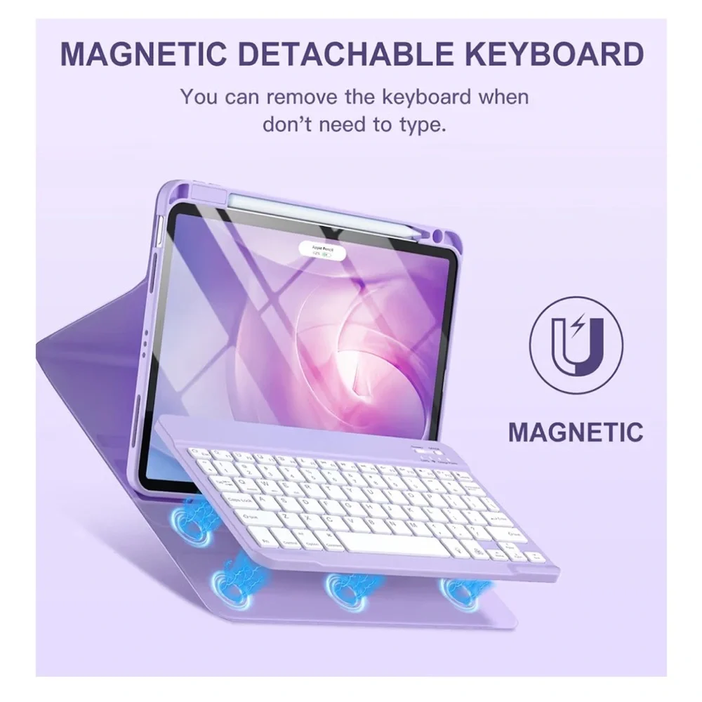 iPad Air 11” Folio Case Magnetic Keyboard Bluetooth Wireless Pencil Charge Dock